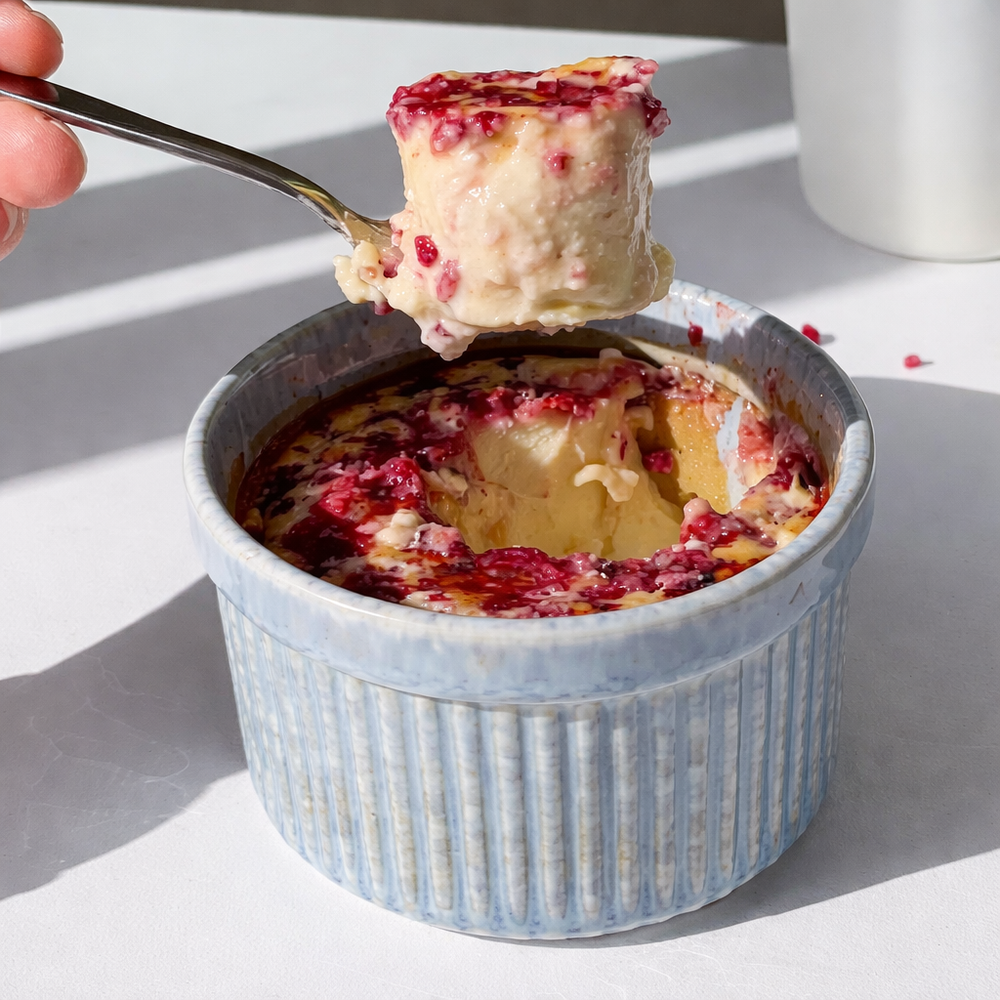 High-Protein Raspberry Cottage Cheese Cheesecake
