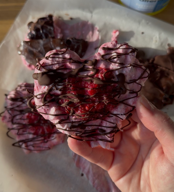 Raspberry Cottage Cheese Chocolate Hearts