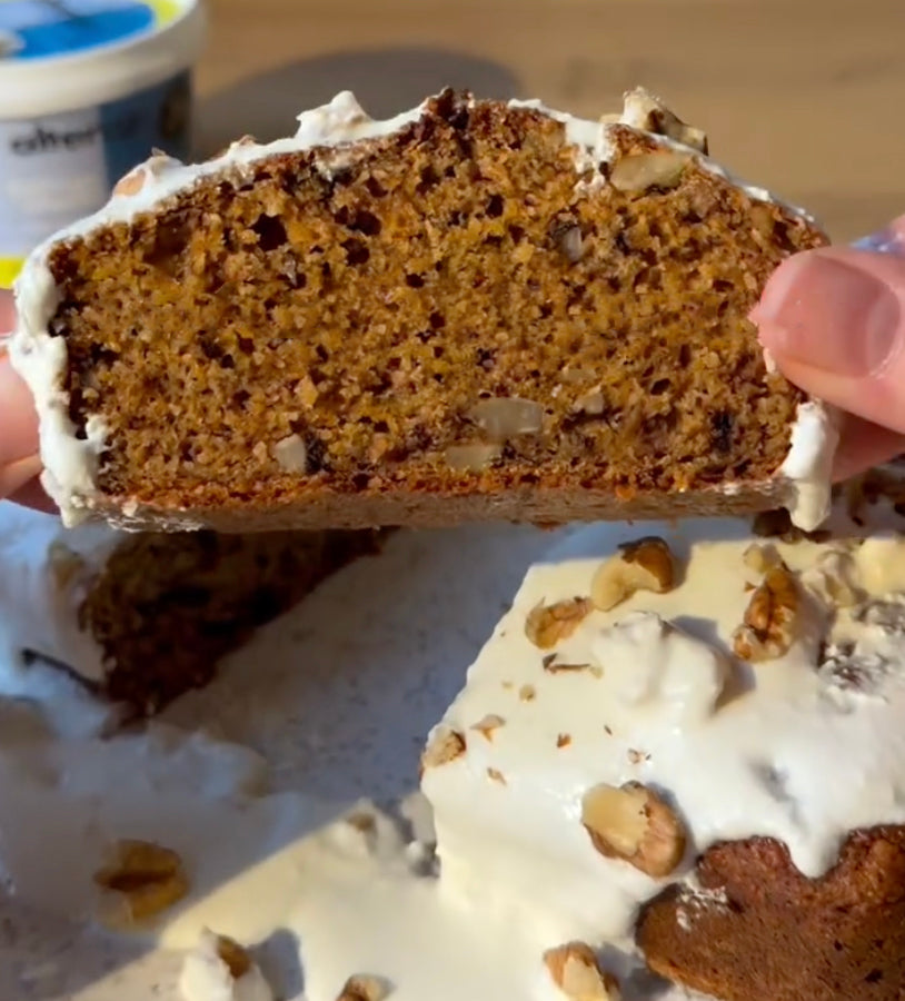 Healthy Carrot Cake with Cottage Cheese Frosting