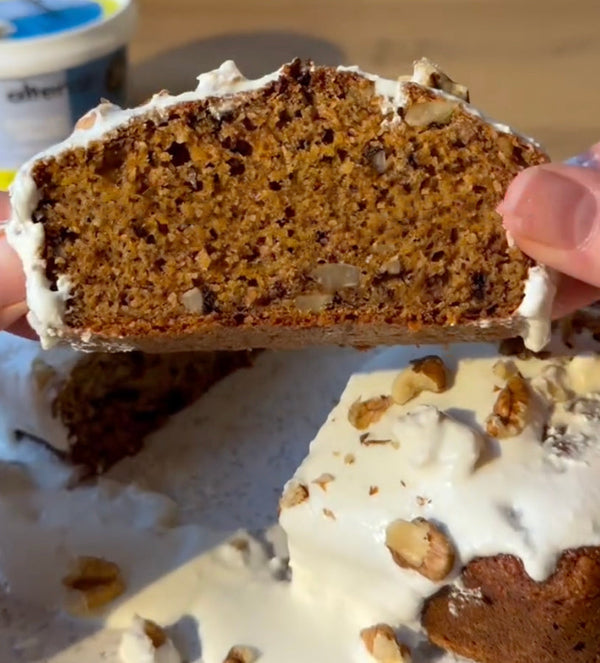Healthy Carrot Cake with Cottage Cheese Frosting